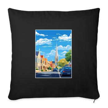 Christchurch Nouvelle-Zélande Vintage Travel Poster WPA - Housse de coussin décorative 45 x 45 cm - noir - Devant