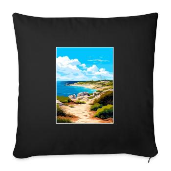 Rottnest Island Australia Deco Travel Poster - Sofa pillowcase 17,3'' x 17,3'' (45 x 45 cm) - black - Front