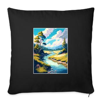 Wye Creek Dekoration Neuseeland Reiseposter - Sofakissenbezug 45 x 45 cm - Schwarz - Vorne