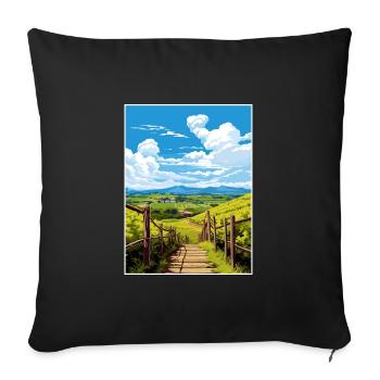 Région viticole de Wairarapa Nouvelle-Zélande affiche de voyage - Housse de coussin décorative 45 x 45 cm - noir - Devant