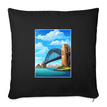 Sydney Harbour Bridge Australien Reiseposter - Sofakissenbezug 45 x 45 cm - Schwarz - Vorne