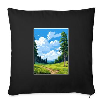 Kaitoke Regional Park New Zealand Travel Poster - Sofa pillowcase 17,3'' x 17,3'' (45 x 45 cm) - black - Front
