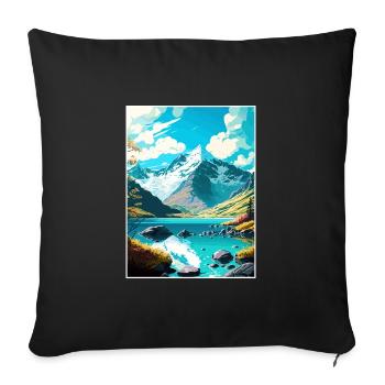 Mount Aspiring National Park New Zealand Souvenir - Sofa pillowcase 17,3'' x 17,3'' (45 x 45 cm) - black - Front