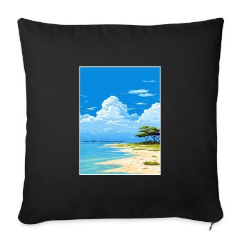 Lady Elliot Island Australie déco affiche de voyage - Housse de coussin décorative 45 x 45 cm - noir - Devant