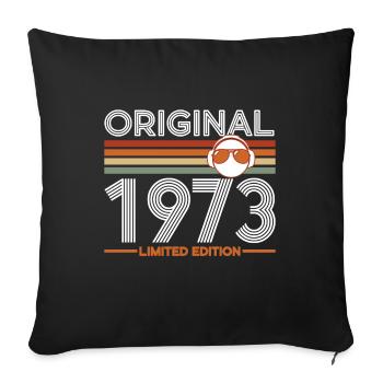 1973 - Sofa pillowcase 17,3'' x 17,3'' (45 x 45 cm) - black - Front