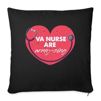 Les infirmières VA sont des vétérans de l’armée - Housse de coussin décorative 45 x 45 cm - noir - Devant