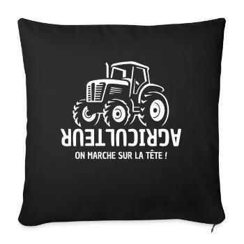 Bauer, Bauer, Bauer, Traktor - Sofakissenbezug 45 x 45 cm - Schwarz - Vorne