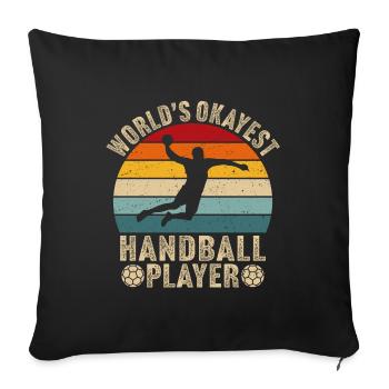 Le joueur de handball le plus correct du monde - Housse de coussin décorative 45 x 45 cm - noir - Devant