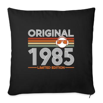 1985 - Sofa pillowcase 17,3'' x 17,3'' (45 x 45 cm) - black - Front