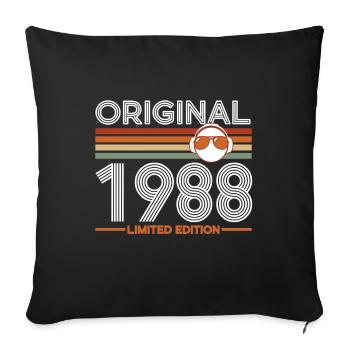 1988 - Sofa pillowcase 17,3'' x 17,3'' (45 x 45 cm) - black - Front