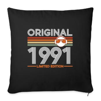 1991 - Sofa pillowcase 17,3'' x 17,3'' (45 x 45 cm) - black - Front