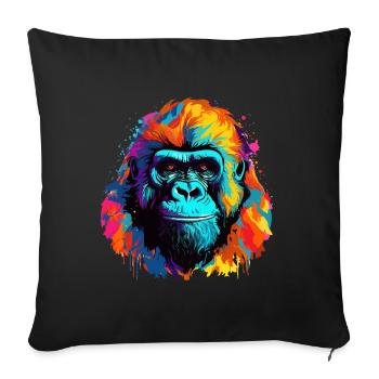Colorful gorilla paint blobs paint splashes - Sofa pillowcase 17,3'' x 17,3'' (45 x 45 cm) - black - Front