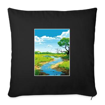 Parc national de Palo Verde Costa Rica affiche de voyage - Housse de coussin décorative 45 x 45 cm - noir - Devant