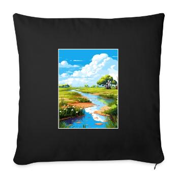 Parc national de Palo Verde Costa Rica affiche de voyage - Housse de coussin décorative 45 x 45 cm - noir - Devant
