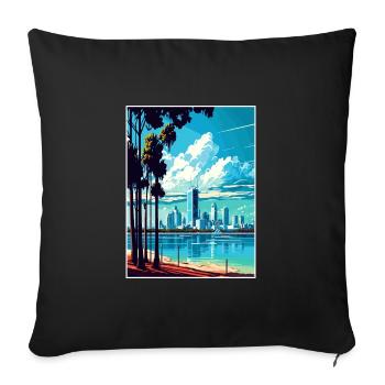Perth Australien Vintage Reiseposter WPA Souvenir - Sofakissenbezug 45 x 45 cm - Schwarz - Vorne