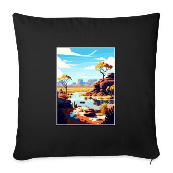 Kakadu Australia Vintage Travel Poster Souvenir - Sofa pillowcase 17,3'' x 17,3'' (45 x 45 cm) - black - Front