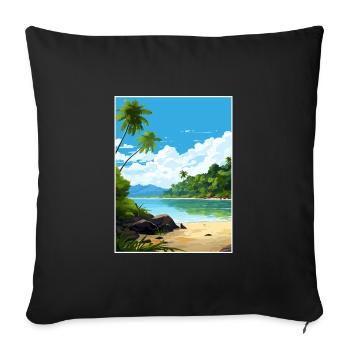 Parc national de l’île Cocos Costa Rica Souvenir - Housse de coussin décorative 45 x 45 cm - noir - Devant