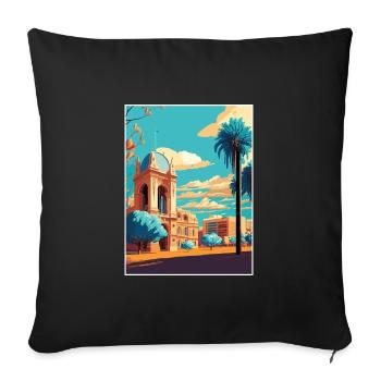 Adelaide Australia Vintage Travel Poster Souvenir - Sofa pillowcase 17,3'' x 17,3'' (45 x 45 cm) - black - Front