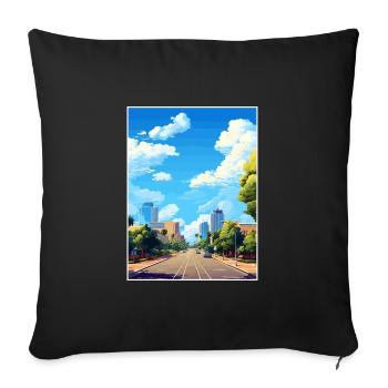 Perth Australie déco Vintage voyage affiche WPA Art - Housse de coussin décorative 45 x 45 cm - noir - Devant