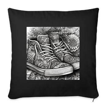 Sneaker - Sofa pillowcase 17,3'' x 17,3'' (45 x 45 cm) - black - Front