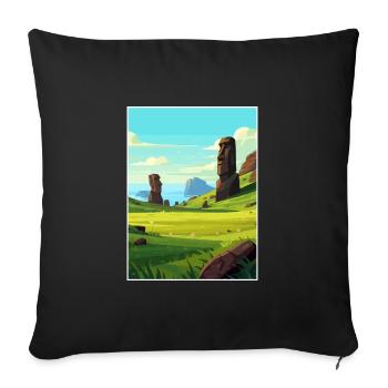 Décoration de l’île de Pâques Vintage Travel Poster WPA - Housse de coussin décorative 45 x 45 cm - noir - Devant