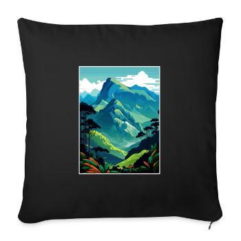Blue Mountains Caribbean Vintage Travel Poster WPA - Sofa pillowcase 17,3'' x 17,3'' (45 x 45 cm) - black - Front
