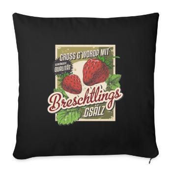 Breschtlingsgsälz - Sofakissenbezug 45 x 45 cm - Schwarz - Vorne