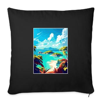 Bahamas Caribbean Vintage Travel Poster Souvenir - Sofa pillowcase 17,3'' x 17,3'' (45 x 45 cm) - black - Front