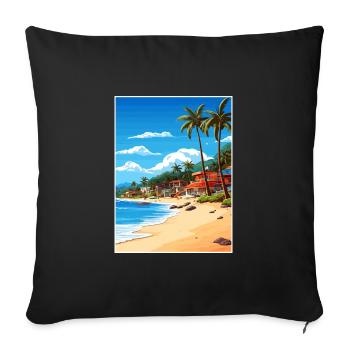 Honduras Caribbean Vintage Travel Poster Souvenir - Sofa pillowcase 17,3'' x 17,3'' (45 x 45 cm) - black - Front