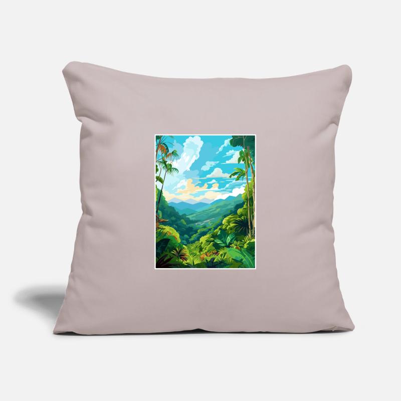 Amazone Rainforest Vintage voyage affiche Souvenir Housse de coussin décorative 45 x 45 cm