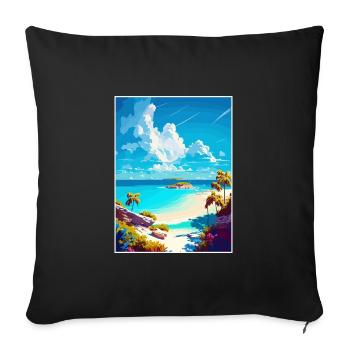 Eleuthera Caribbean Vintage Travel Poster Souvenir - Sofa pillowcase 17,3'' x 17,3'' (45 x 45 cm) - black - Front