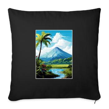 La Fortuna Costa Rica Vintage Reiseposter WPA - Sofakissenbezug 45 x 45 cm - Schwarz - Vorne