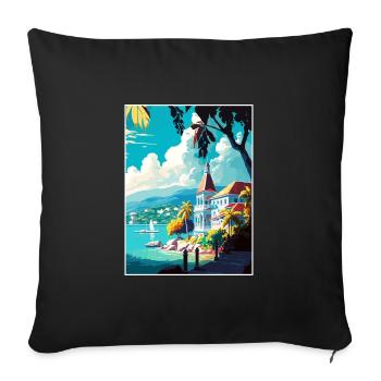 Montego Bay Caribbean Vintage Travel Poster WPA - Sofa pillowcase 17,3'' x 17,3'' (45 x 45 cm) - black - Front