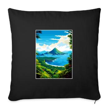 Saint Lucia Caribbean Vintage Travel Poster WPA - Sofa pillowcase 17,3'' x 17,3'' (45 x 45 cm) - black - Front
