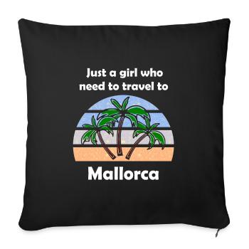 Holidays in Mallorca - Sofa pillowcase 17,3'' x 17,3'' (45 x 45 cm) - black - Front