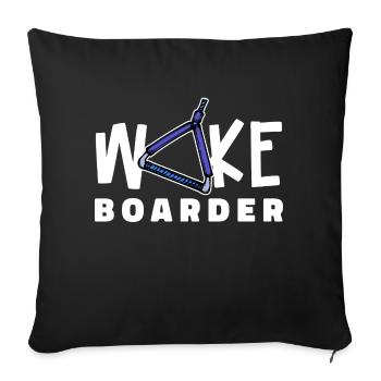 Surfing Kitesurfer Statement Wakeboard - Housse de coussin décorative 45 x 45 cm - noir - Devant
