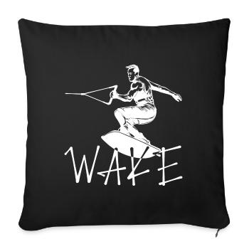 Wakeboard Dire Cascade Sports nautiques Wakesurf - Housse de coussin décorative 45 x 45 cm - noir - Devant
