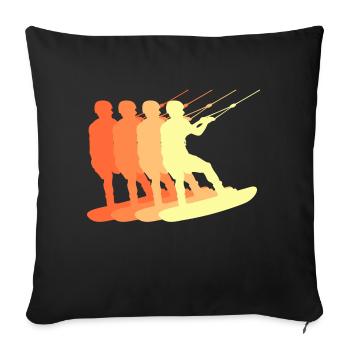 Stunt Wave Ski nautique Wakeboard Surf - Housse de coussin décorative 45 x 45 cm - noir - Devant