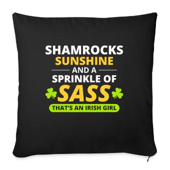 Irish Girl: Shamrocks, Sunshine, & Sass - Sofa pillowcase 17,3'' x 17,3'' (45 x 45 cm) - black - Front