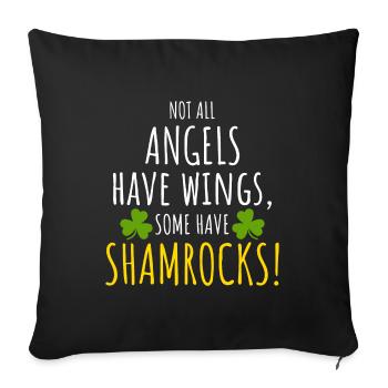 Shamrock Angels: Funny Irish Girl - Sofa pillowcase 17,3'' x 17,3'' (45 x 45 cm) - black - Front