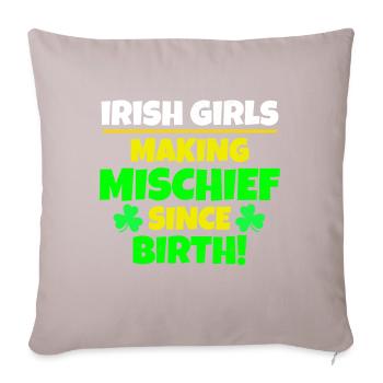Fête de la Saint-Patrick : les filles irlandaises, fauteurs de bêtises - Housse de coussin décorative 45 x 45 cm - taupe clair - Devant