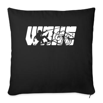 Surfing Stunt Wakeboard Saying Kitesurfer Water Ski - Sofa pillowcase 17,3'' x 17,3'' (45 x 45 cm) - black - Front