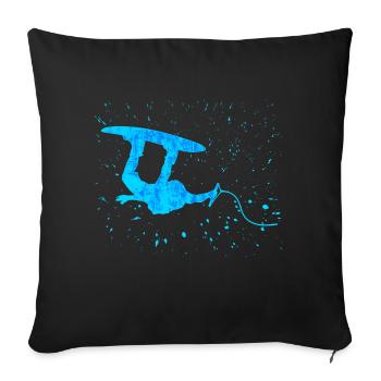 Water Sports, Stunt, Kitesurfer, Surfing, Surfing - Sofa pillowcase 17,3'' x 17,3'' (45 x 45 cm) - black - Front