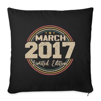 Awesome Since March 2017 Birthday 2017 Gift - Sofa pillowcase 17,3'' x 17,3'' (45 x 45 cm) - black - Front
