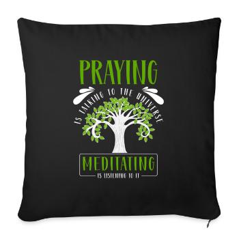 Yoga Zen Mindfulness - Sofa pillowcase 17,3'' x 17,3'' (45 x 45 cm) - black - Front