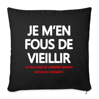 Jugend-Vintage-Humor-T-Shirt - Sofakissenbezug 45 x 45 cm - Schwarz - Vorne