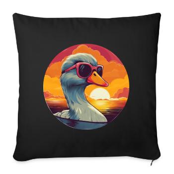 Cool Duck Sunglasses Water Sunset - Sofa pillowcase 17,3'' x 17,3'' (45 x 45 cm) - black - Front