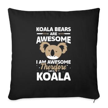 Eucalyptus, Animal, Sweet, Zoo - Sofa pillowcase 17,3'' x 17,3'' (45 x 45 cm) - black - Front