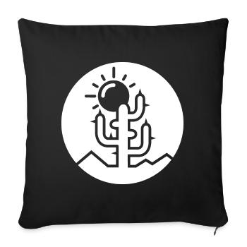 cactus logo desert minimal flat design icon icon - Sofa pillowcase 17,3'' x 17,3'' (45 x 45 cm) - black - Front