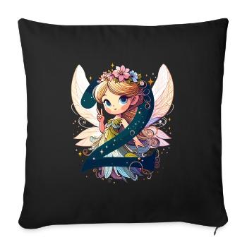 2 Jahre Fee Elfe Geburtstag Geschenk - Sofakissenbezug 45 x 45 cm - Schwarz - Vorne